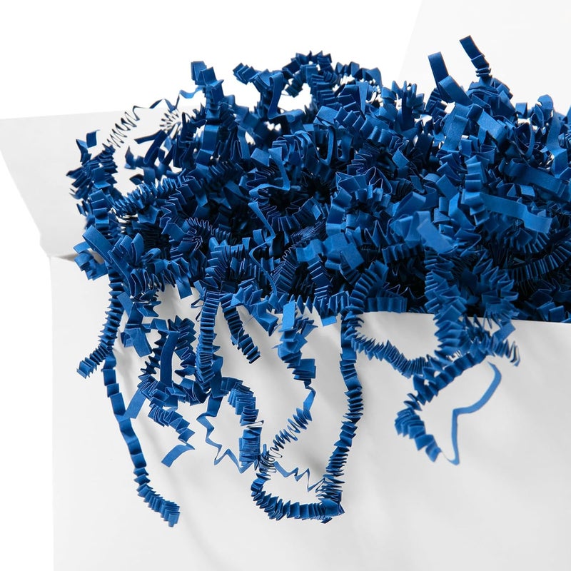Mefleet 2 LB Crinkle Cut Paper Shred Filler Dark Blue Crinkle Shredded Paper for Gift Box - Gift Basket Bag Filler - Grass Cushion Stuffing for Father's day, Birthday Packaging Wrapping - Image 2